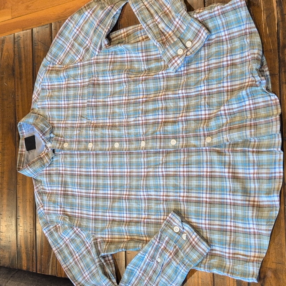 Scottevest Plaid Button Down Travel Shirt